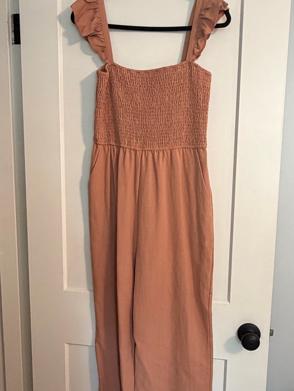 Pink Lily Peach Smocked Maxi Dress with Ruffle Straps